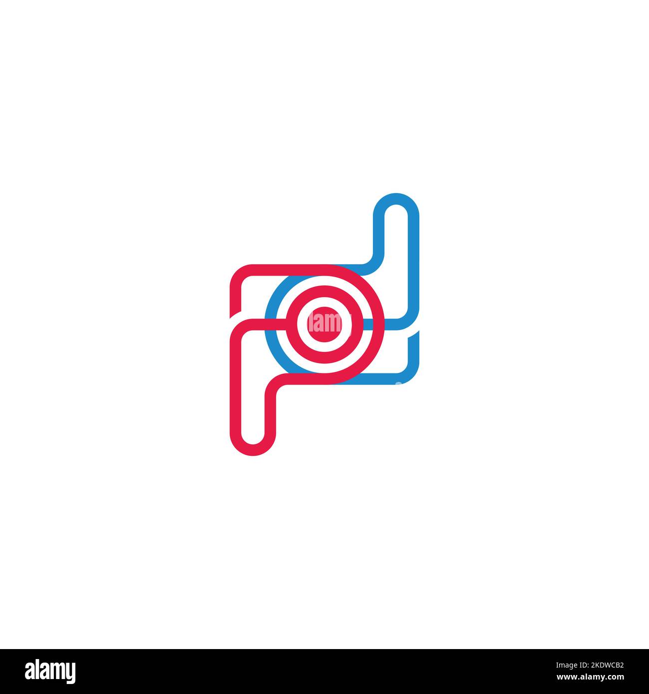 letter pd colorful lines art logo vector Stock Vector