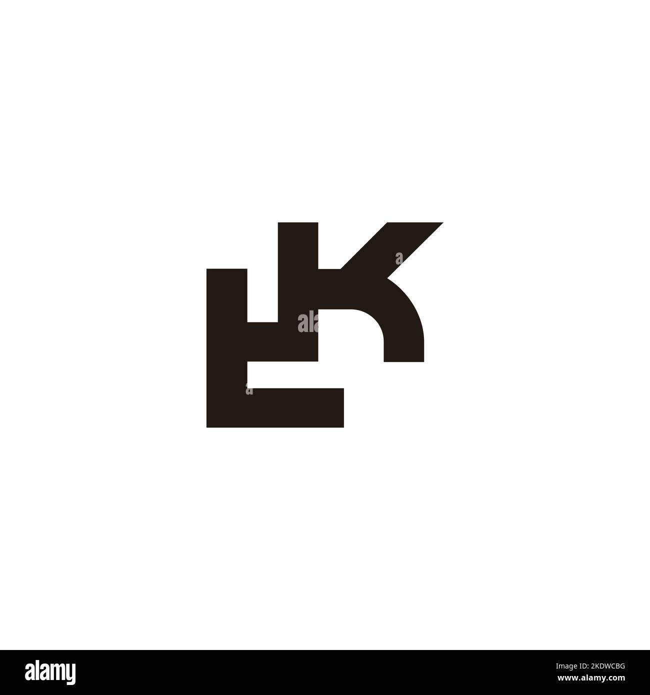 letter tk linked curve logo vector Stock Vector