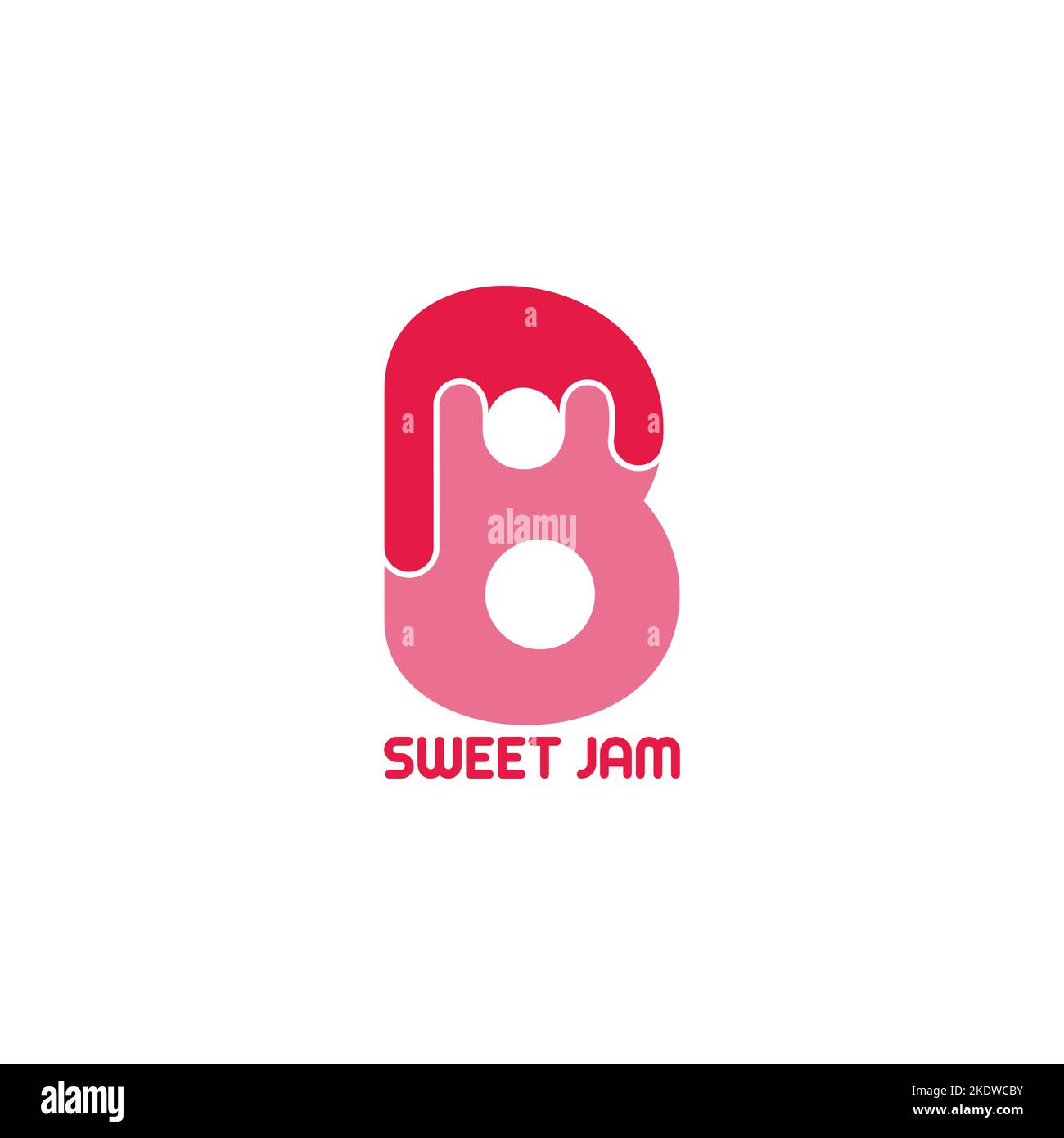 letter b sweet jam liquid drop logo vector Stock Vector