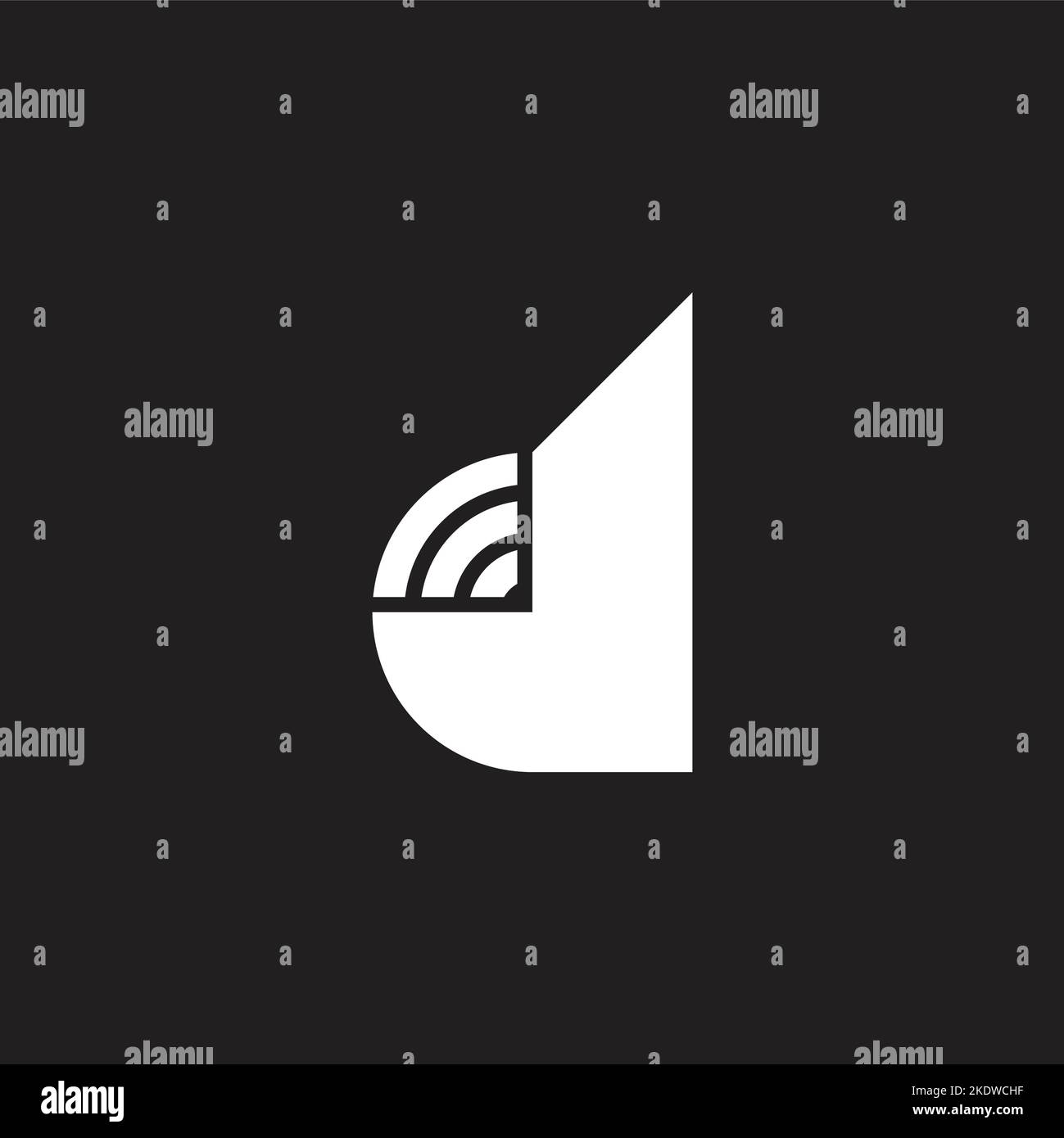 letter d radiate signal logo vector Stock Vector