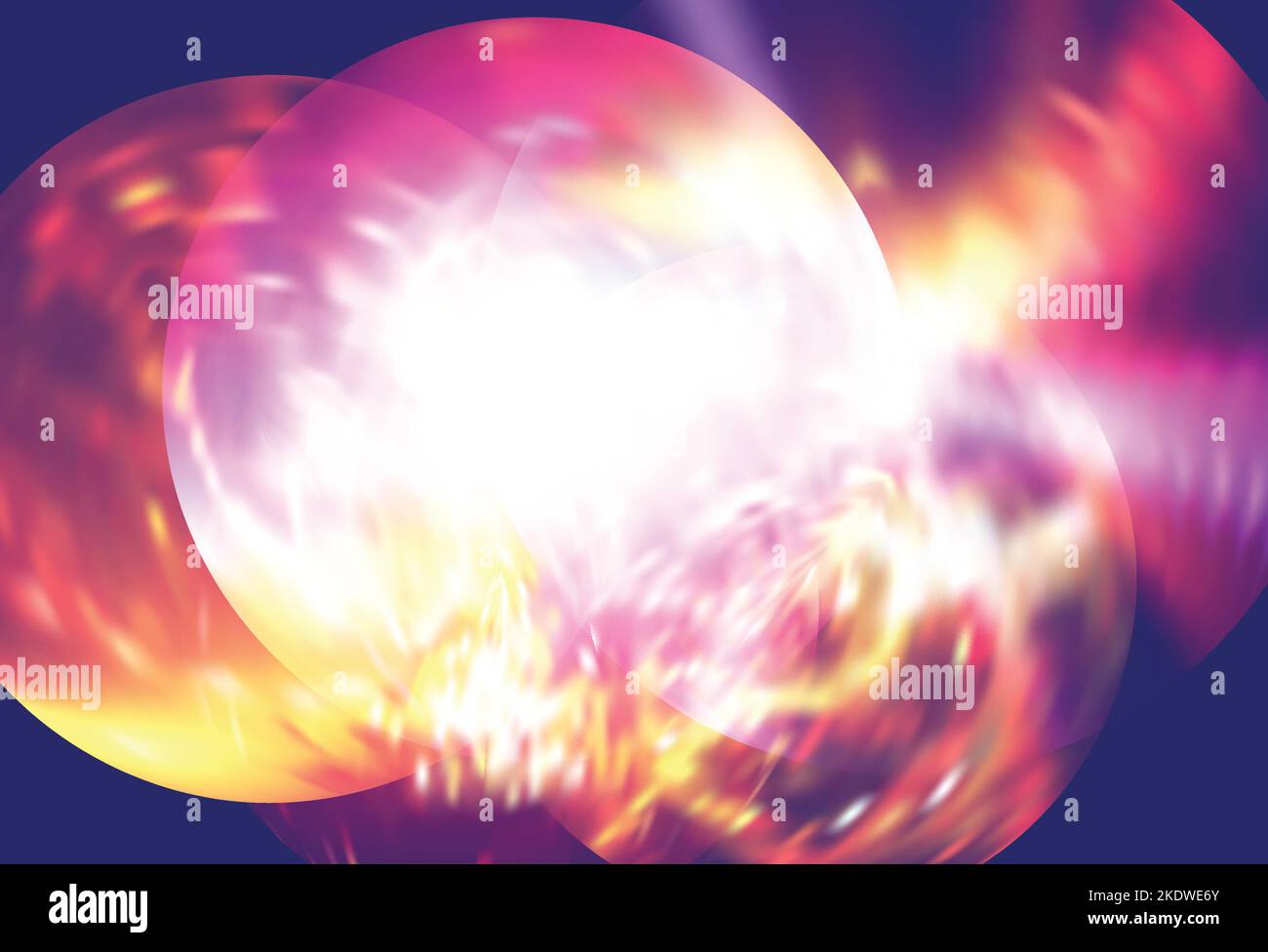 Bright multi-colored flickering circles on a blue background. Vector graphic pattern Stock Vector