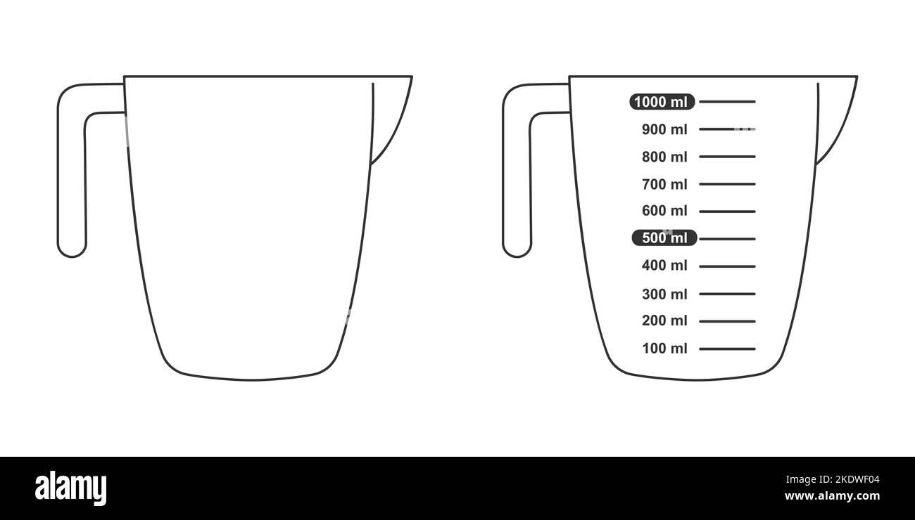 Measuring 1 cup water Black and White Stock Photos & Images - Alamy