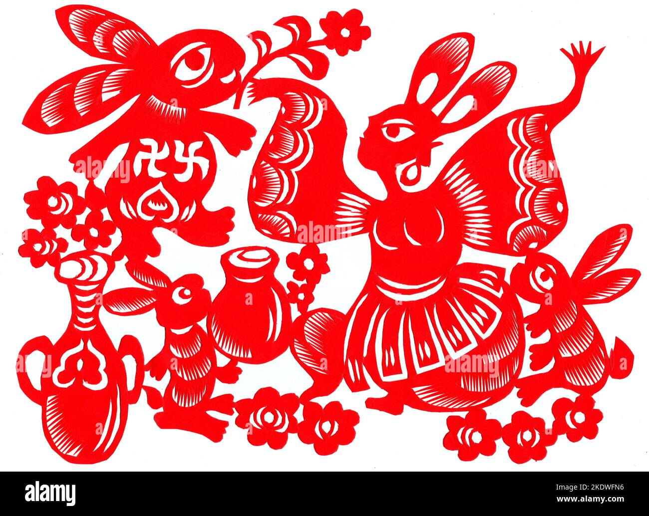 Paper cut chinese rabbit year Cut Out Stock Images Paper cut chinese rabbit year Cut Out Stock Images