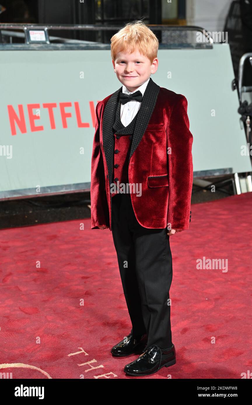 London, UK. 8th November, 2022. Teddy Hawley attends Netflix Present the world Permiere - The fifth season of The Crown at Theatre Royal, Drury Lane, on 8 November London, UK. Credit: See Li/Picture Capital/Alamy Live News Stock Photo