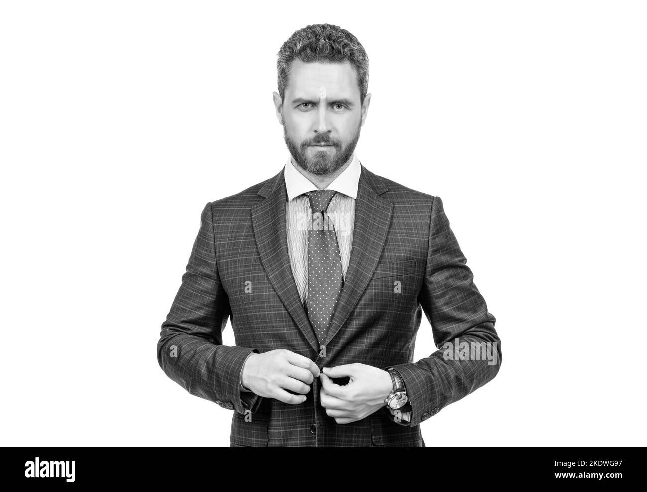 Middleaged businessman wear elegant blue suit in business formal style