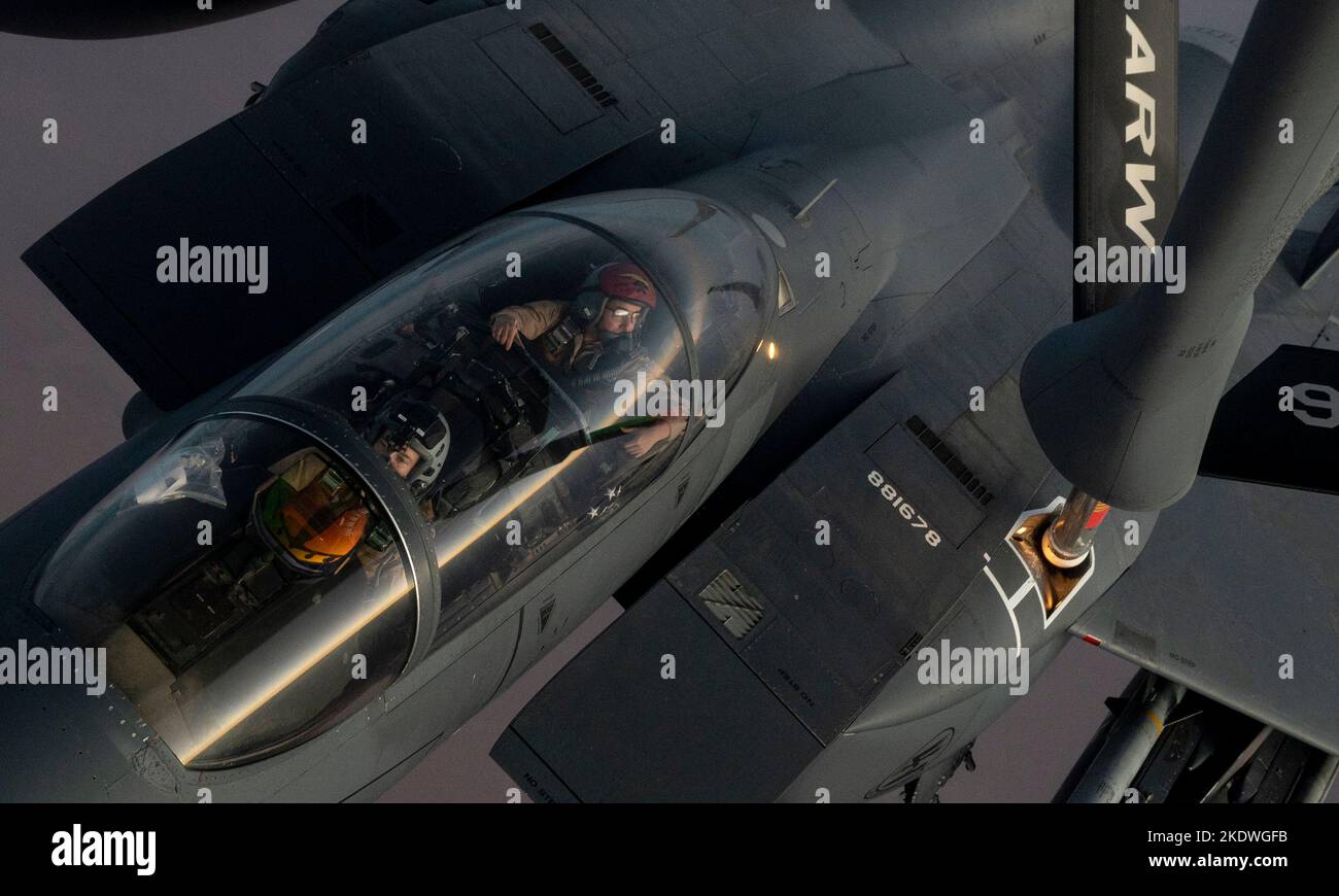 A U.S. Air Force F-15E Strike Eagle aircraft assigned to the 335th ...