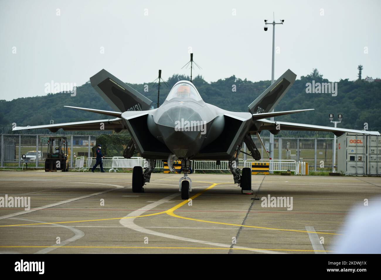 ZHUHAI, CHINA - NOVEMBER 8, 2022 - The Chengdu J-20 stealth