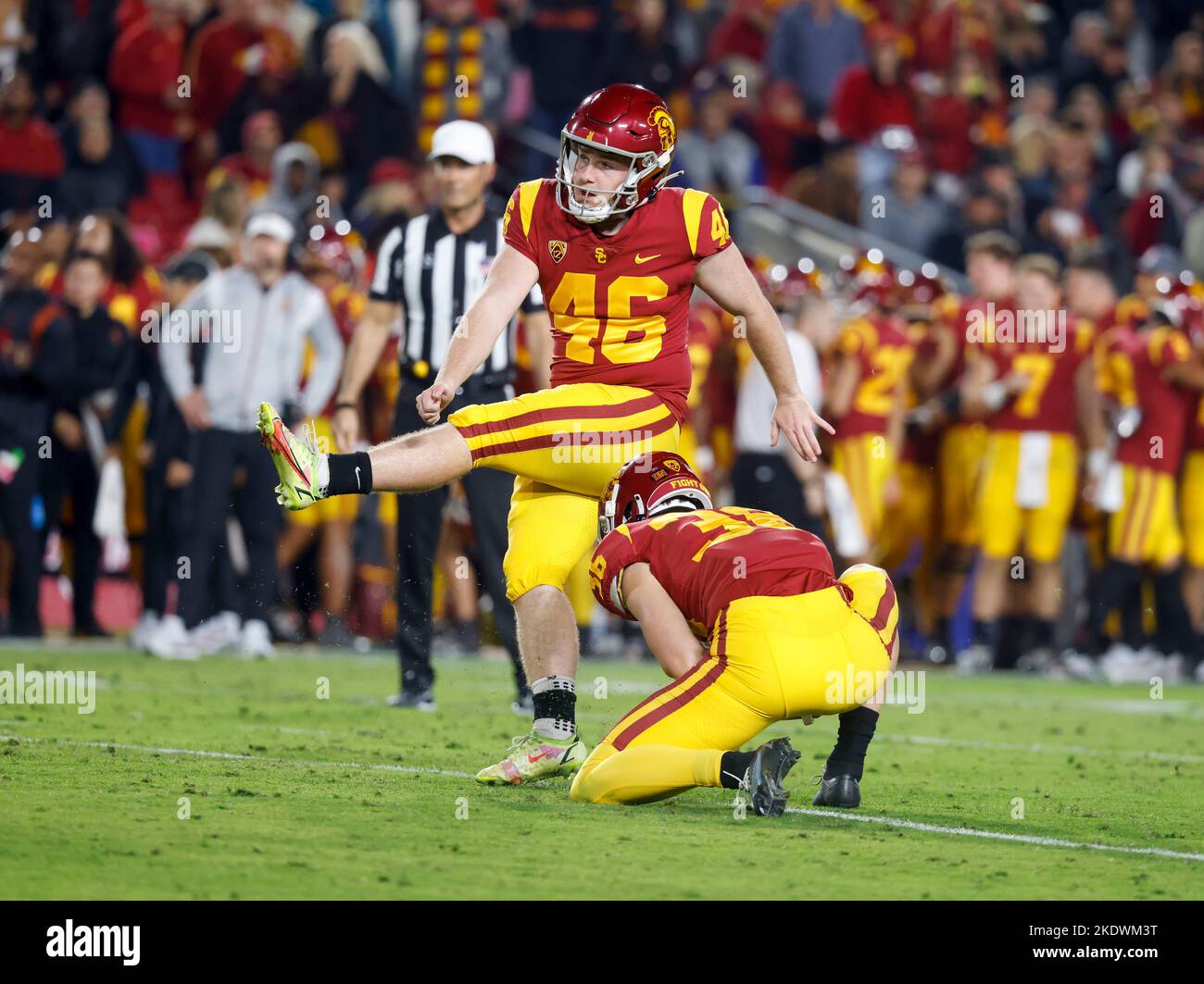 November 05, 2022 USC Trojans place kicker Denis Lynch 46 in action