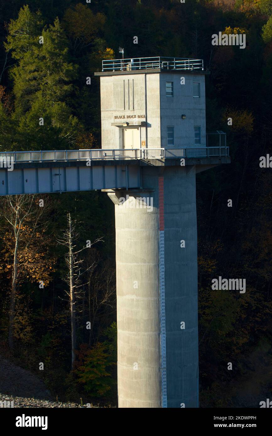 Black Rock Dam, Black Rock Lake Project, Thomaston, Connecticut Stock
