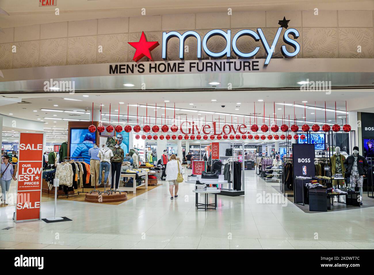 Macys department store entrance display sale sign hires stock