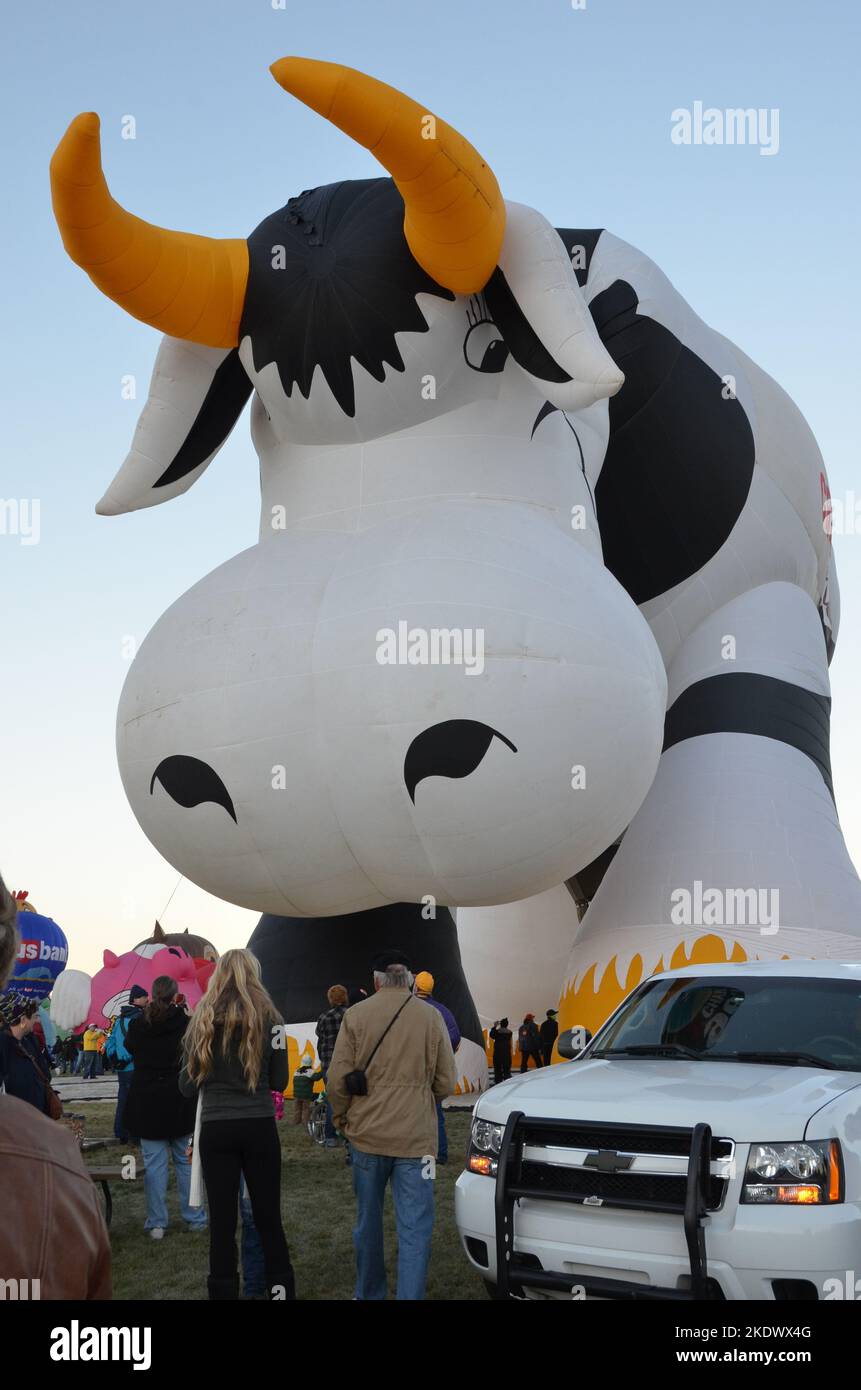 Creamland Cow Hot Air Balloon at Albuquerque international Balloon
