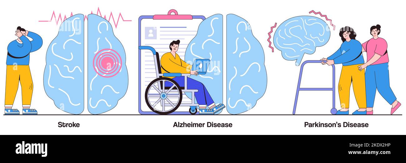 Stroke Alzheimer Disease Parkinsons Disease Concept With People