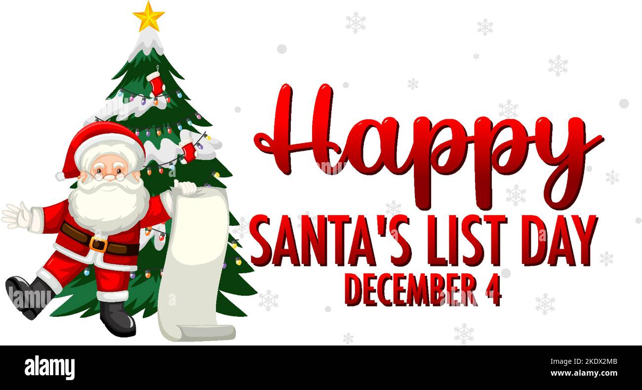 Happy Santa's List Day banner design illustration Stock Vector Image