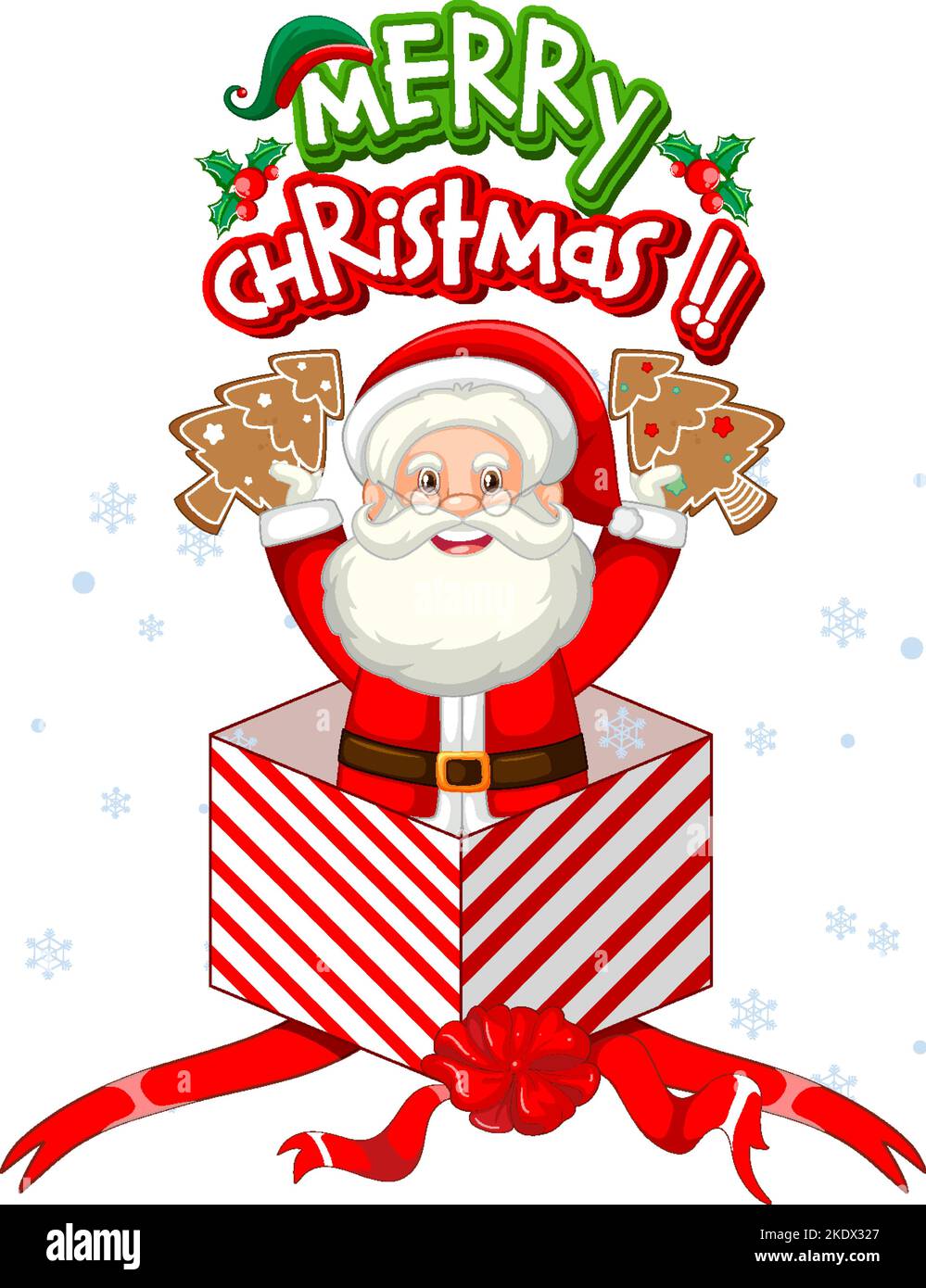 Santa Claus and Christmas gift box illustration Stock Vector Image ...