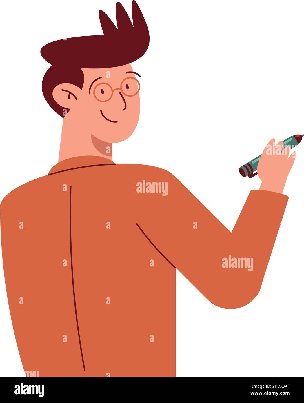 man writing with pen character Stock Vector Image & Art - Alamy