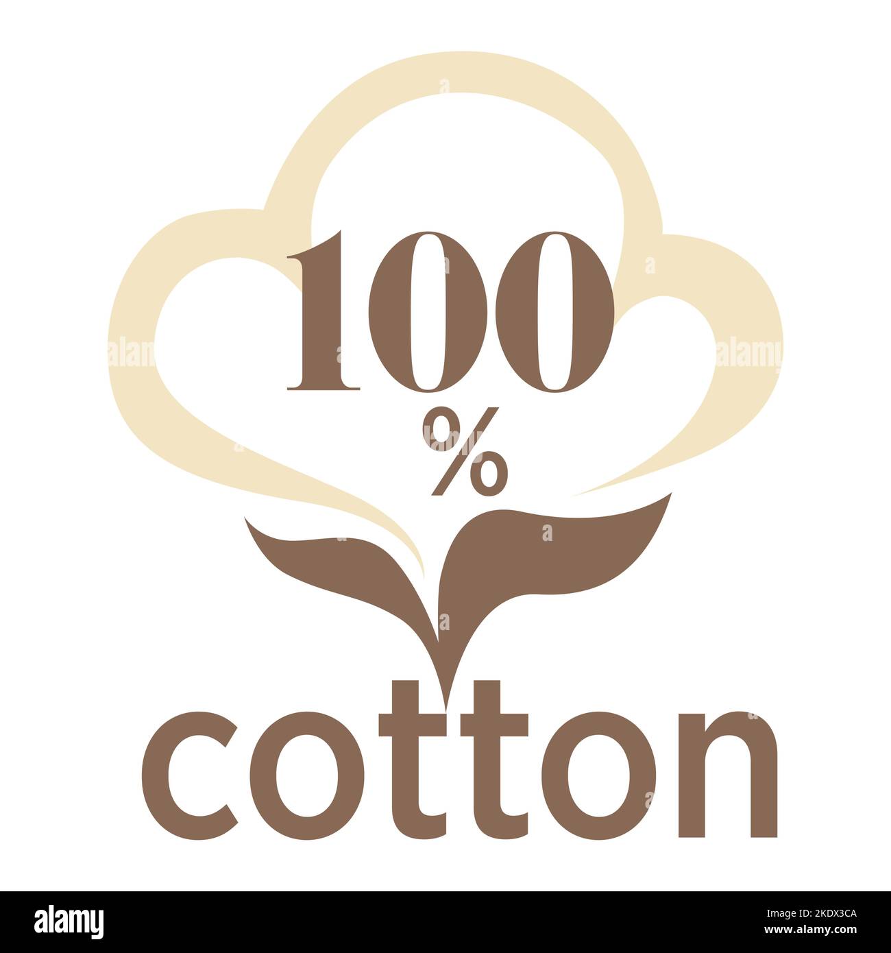 Cotton isolated icons pure and organic product vector textile industry field plant emblem Stock