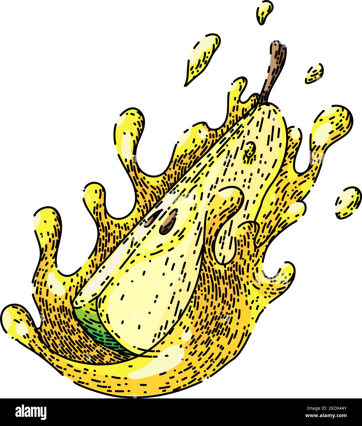 pear splash sketch hand drawn vector Stock Vector Image & Art - Alamy