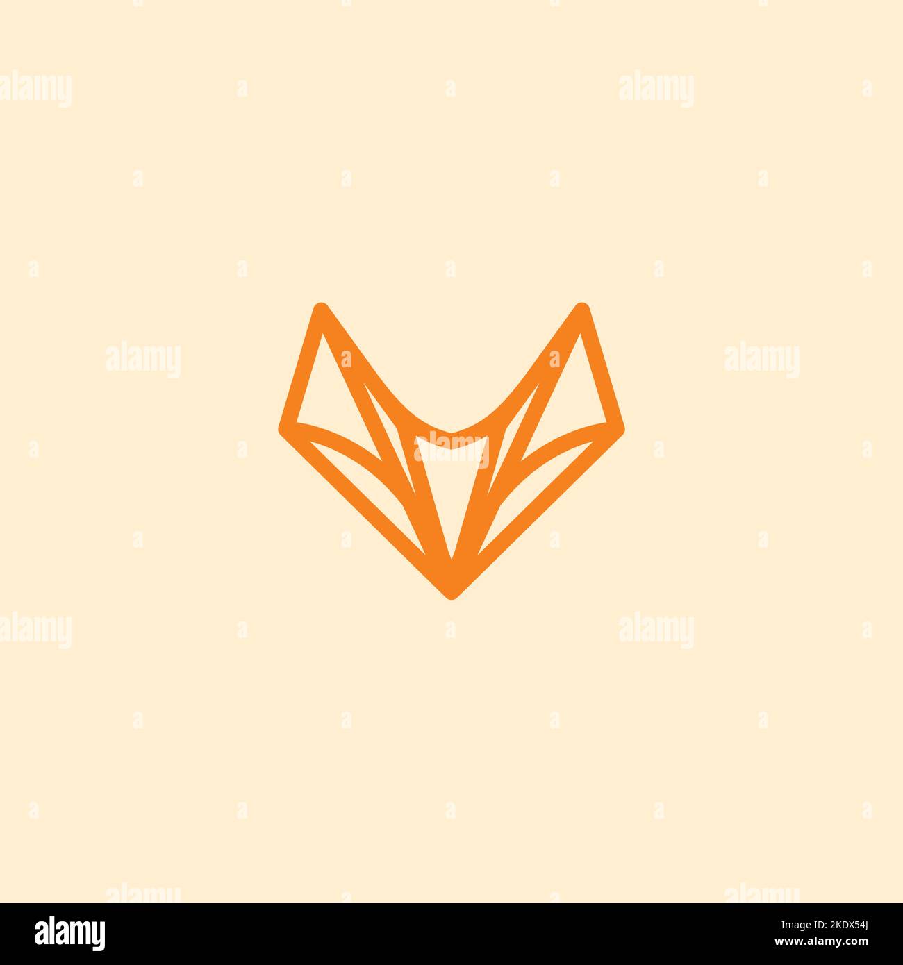 Fox Head Line Logo Vector Design Stock Vector