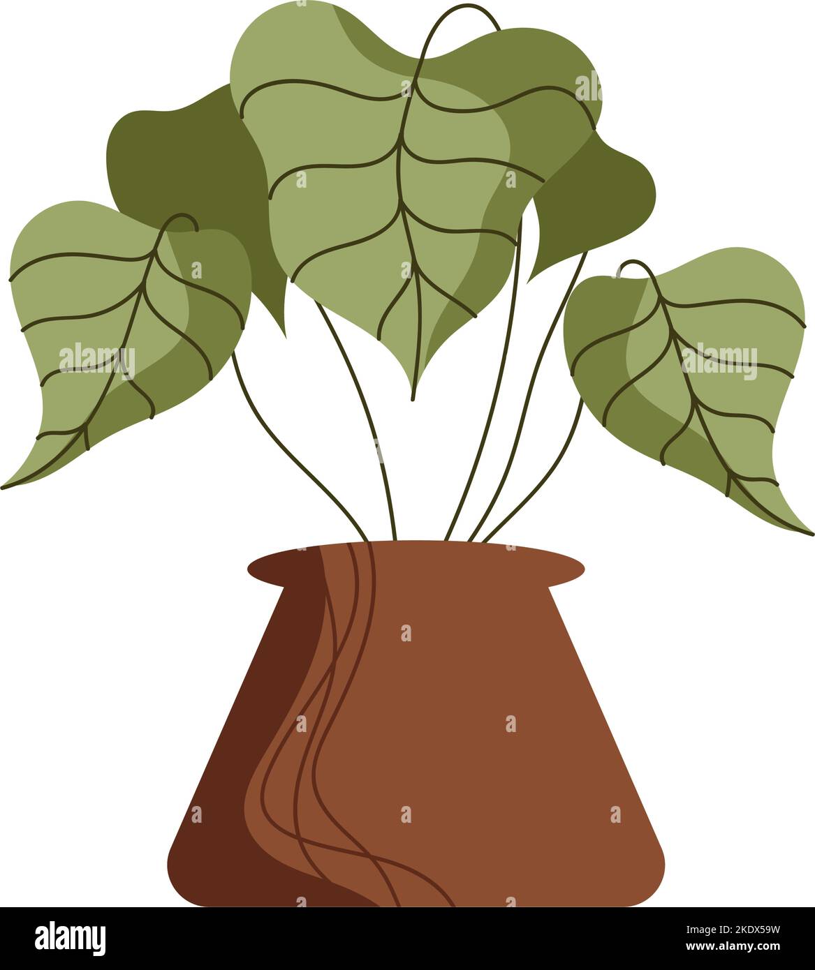 houseplant in brown pot nature icon Stock Vector Image & Art - Alamy