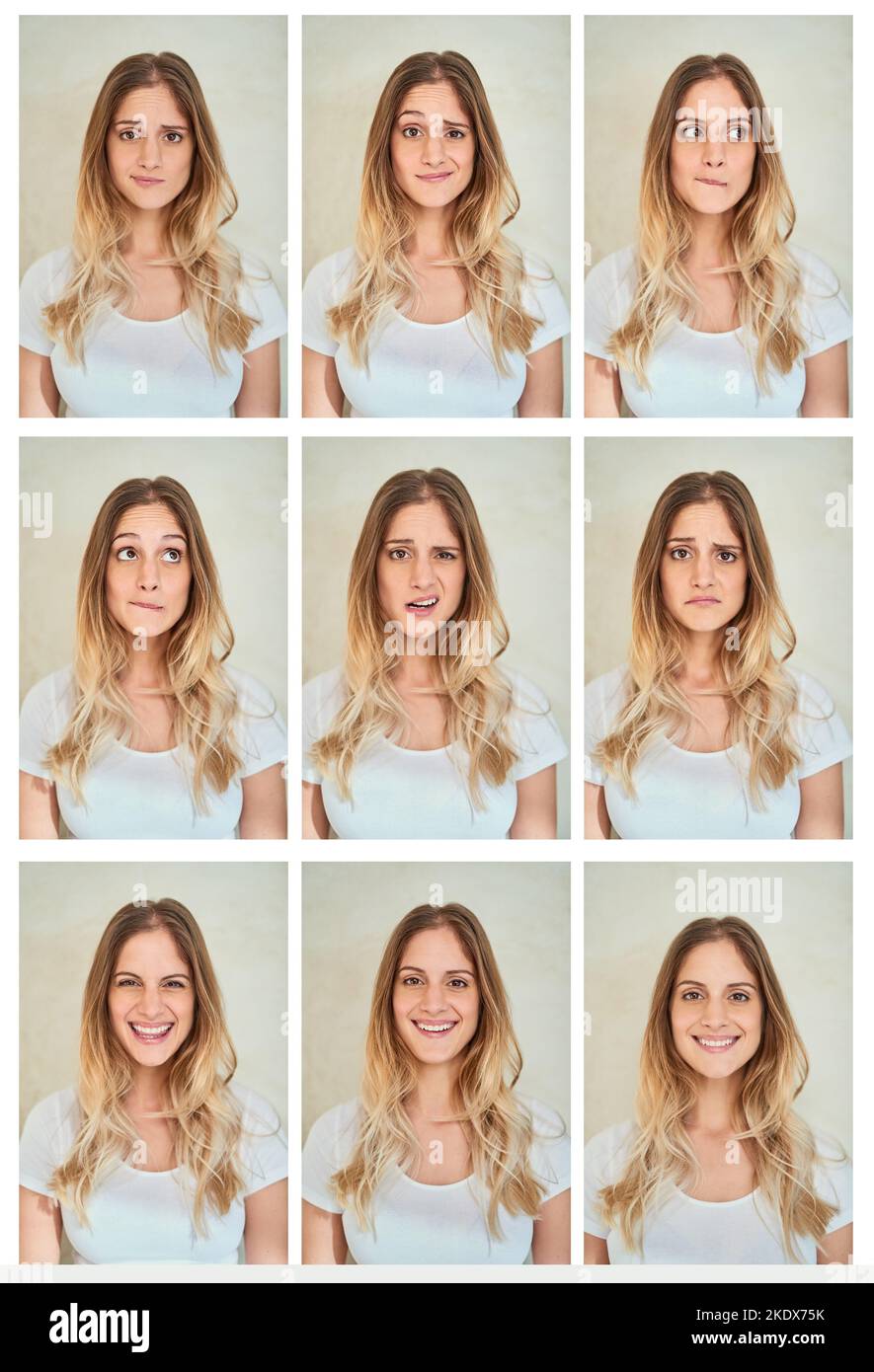 Swinging through the moods. Composite shot of a young woman making