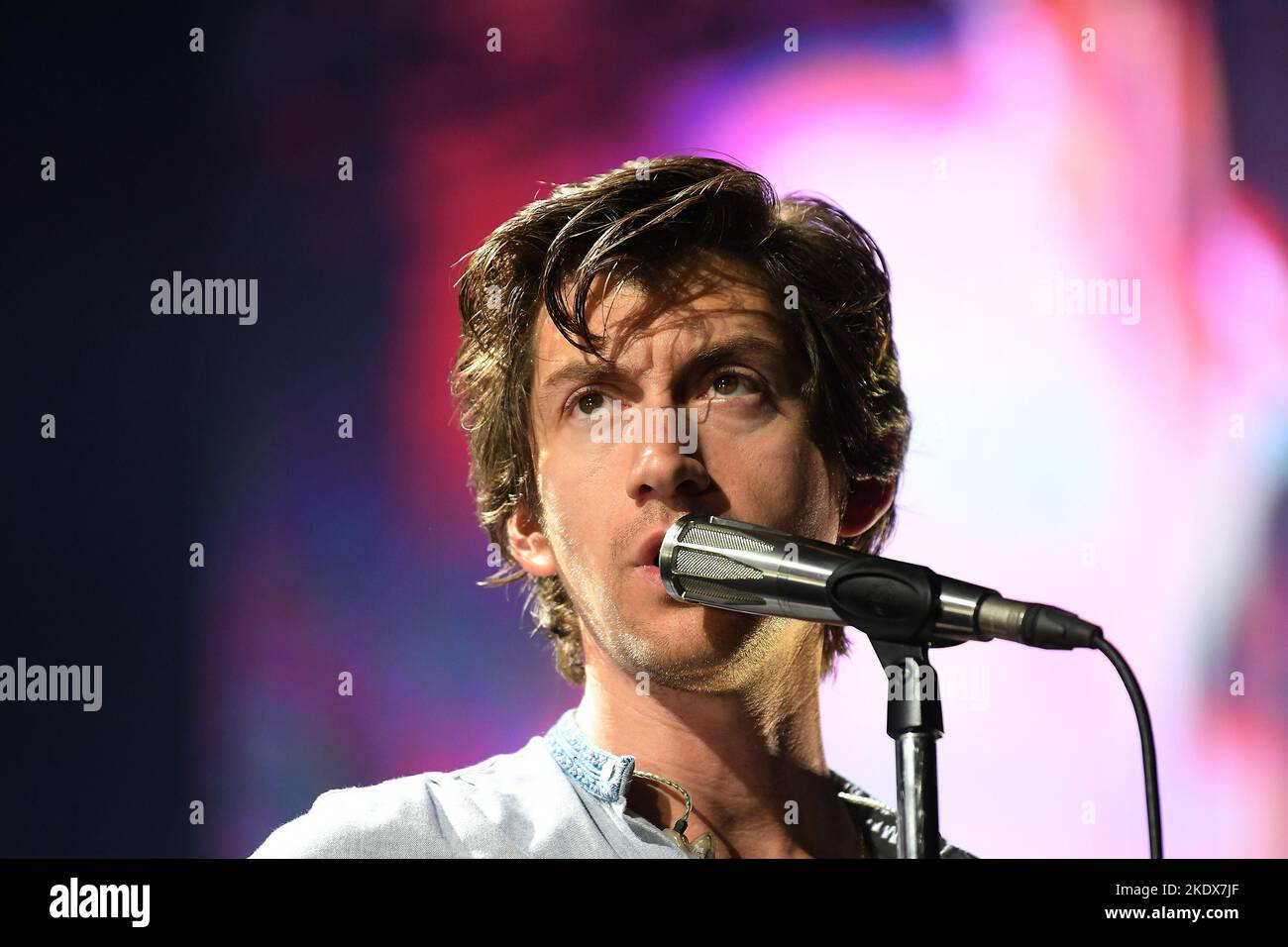 Rio de Janeiro,Brazil,November 4, 2022.Musician and vocalist Alex Turner of the indie rock band Artic Monkeys, during a concert at the Jeunesse Arena Stock Photo