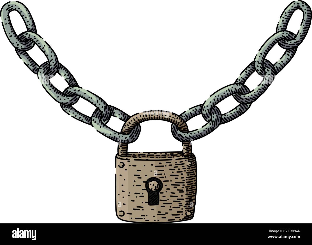 chain padlock sketch hand drawn vector Stock Vector Image & Art - Alamy