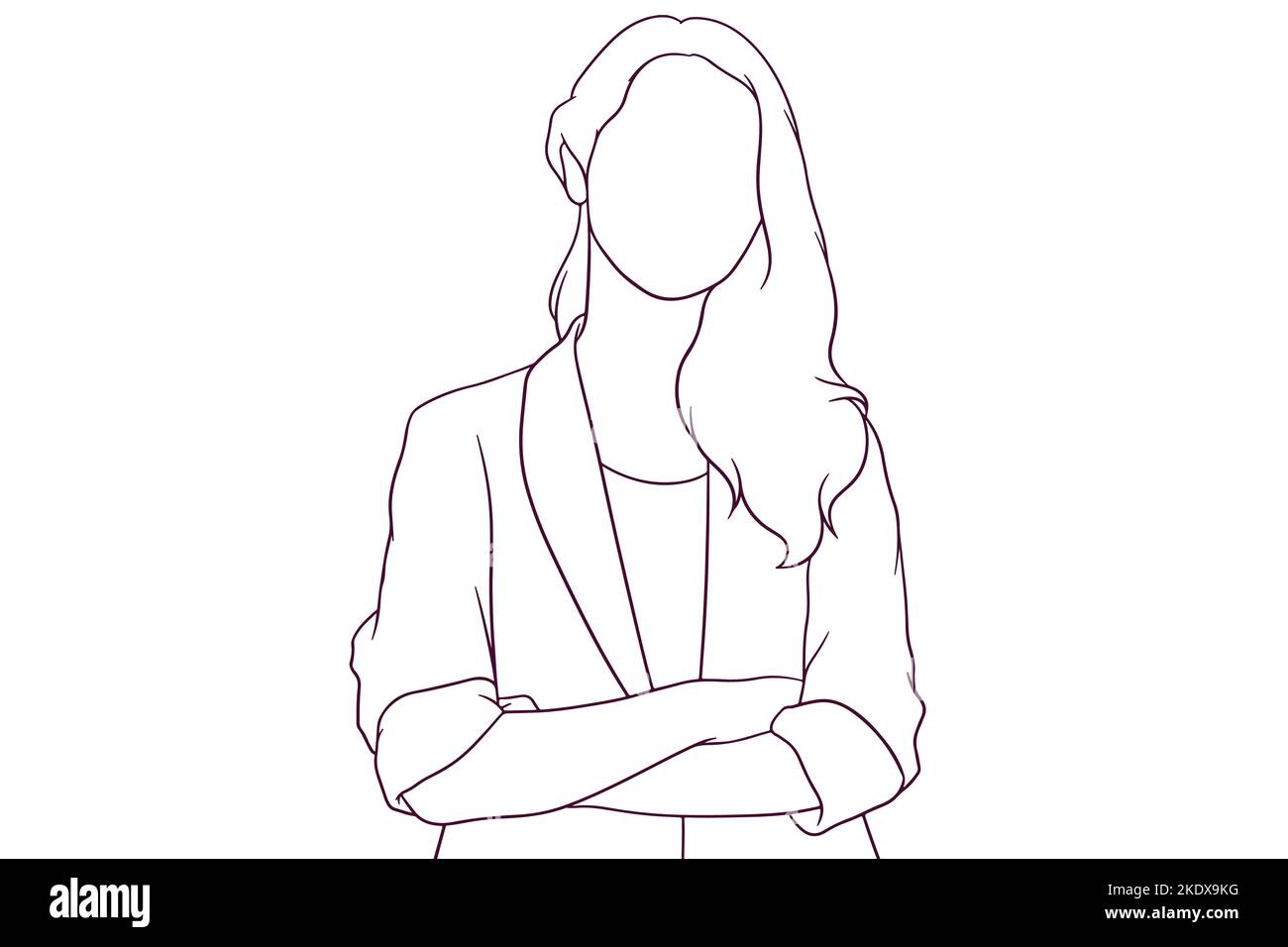 Beautiful Confident Businesswoman Hand Drawn Style Vector Illustration Stock Vector Image And Art