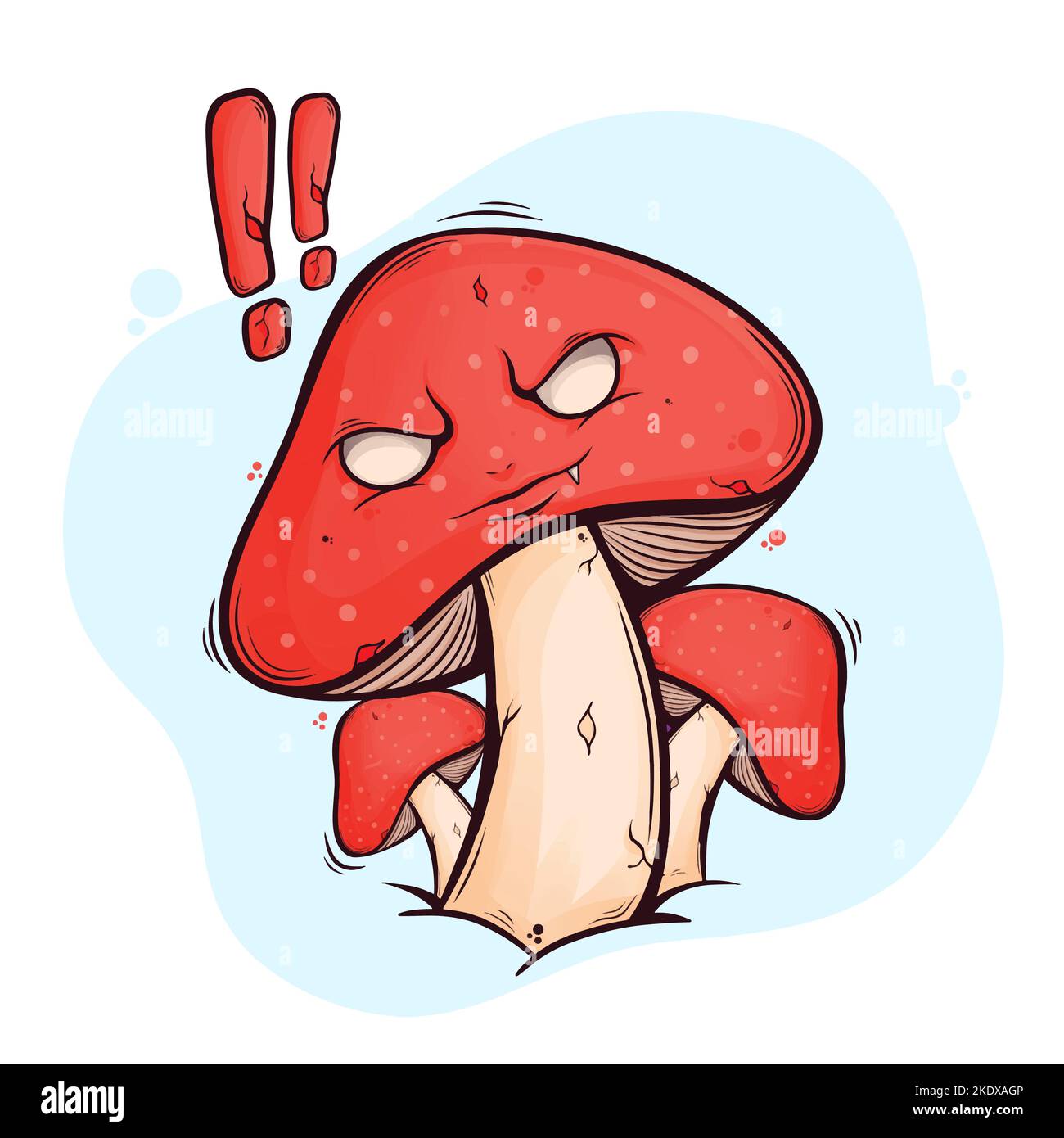 hand drawn dangerous mushroom illustration Stock Vector