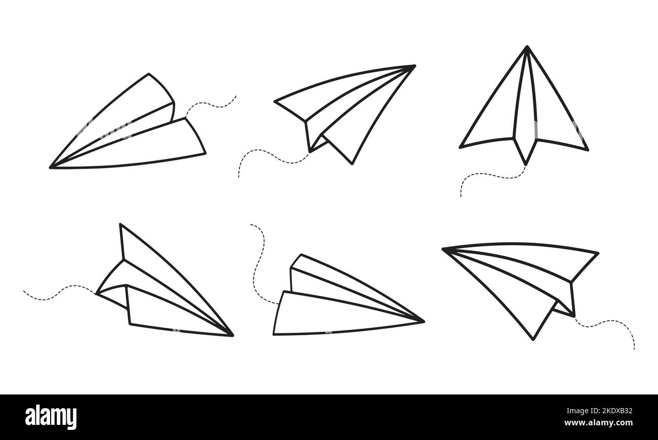 set of hand drawn paper plane illustration Stock Vector Image & Art Alamy