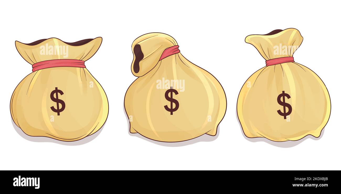 set of hand drawn money bag Stock Vector Image & Art - Alamy