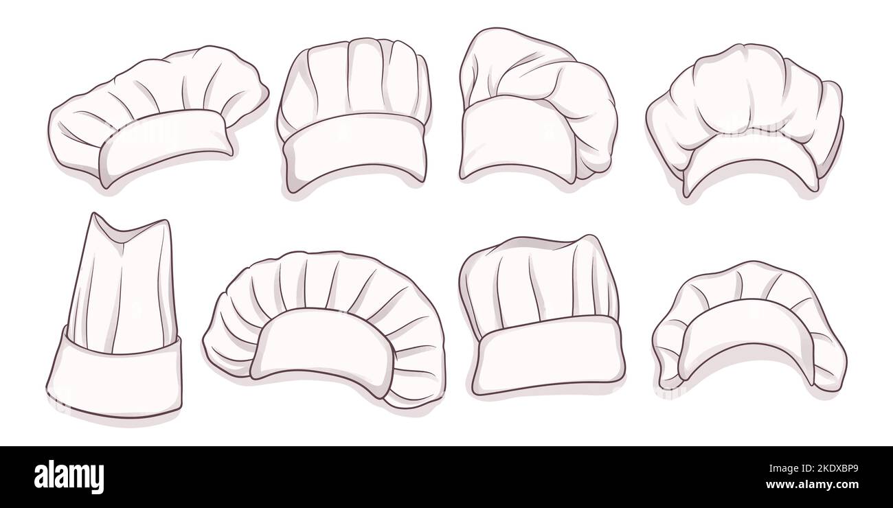 set of hand drawn chef hat Stock Vector
