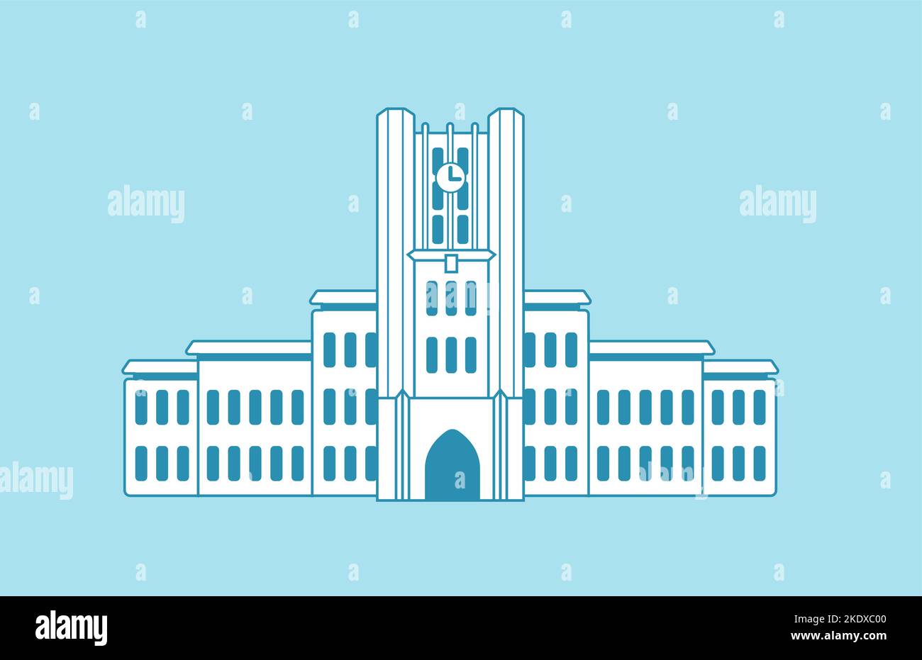 Tokyo landmark building  illustration  | Tokyo university Stock Vector