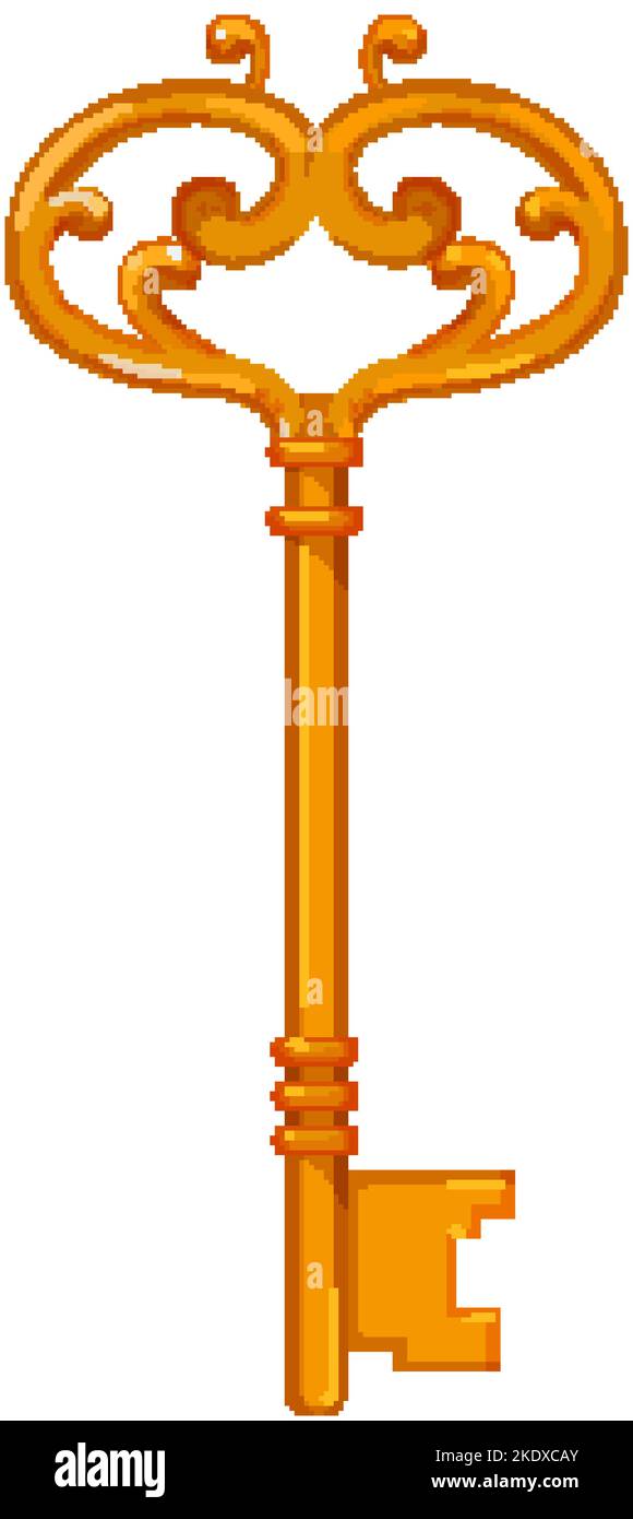 medieval key vintage cartoon vector illustration Stock Vector Image ...