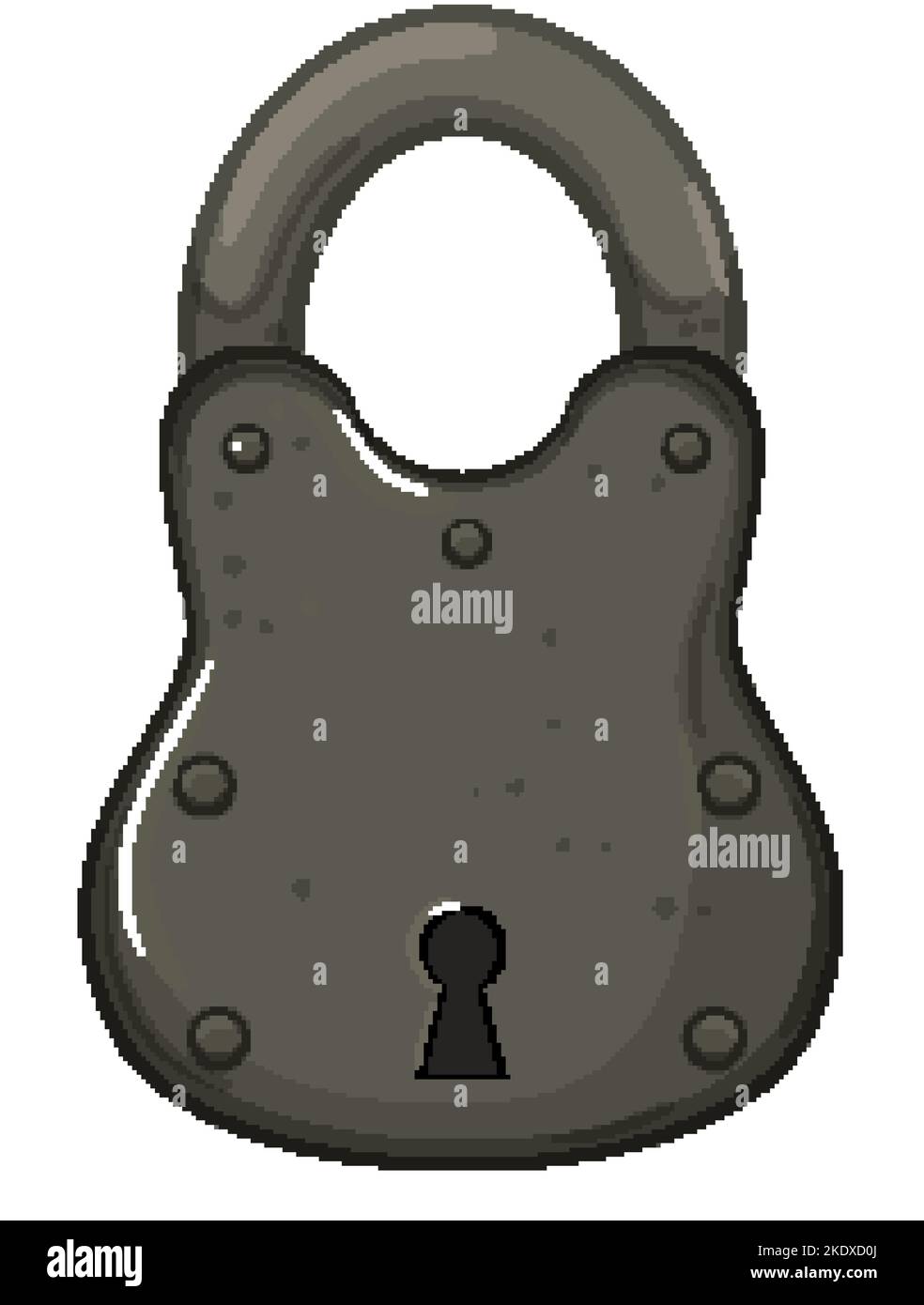 lock padlock vintage cartoon vector illustration Stock Vector Image