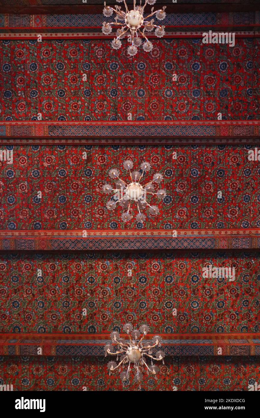 thai art ceiling in mon people temple Stock Photo Alamy