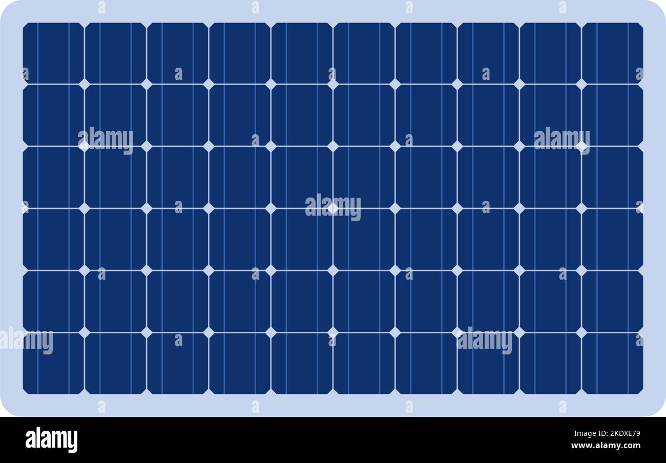 Solar panel grid module. Sun power electric battery. Solar cell pattern. Sun energy battery panel background. Alternative eco energy source. Vector Stock Vector