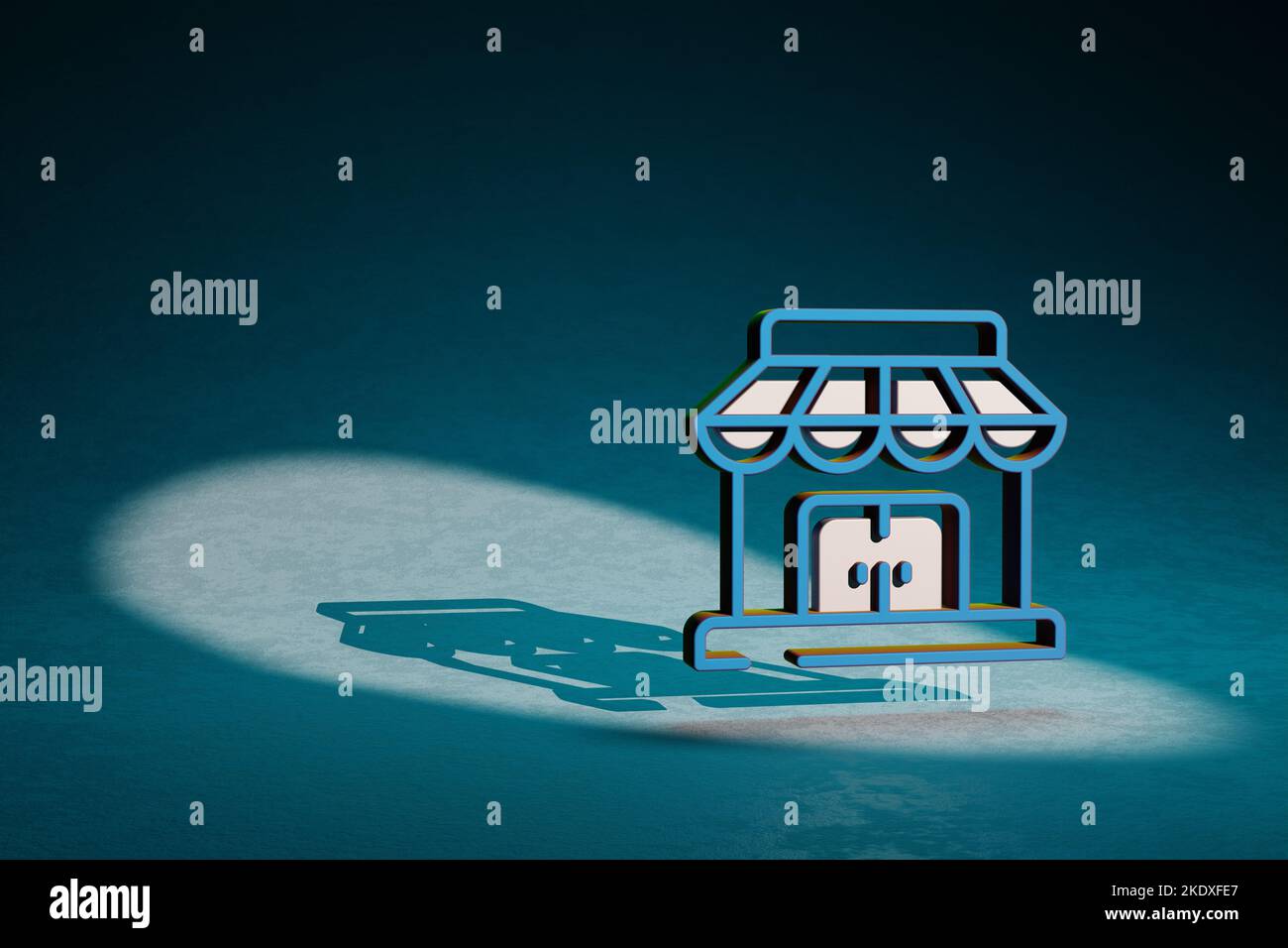 Beautiful abstract illustrations Store Building symbol icon on a dark ...