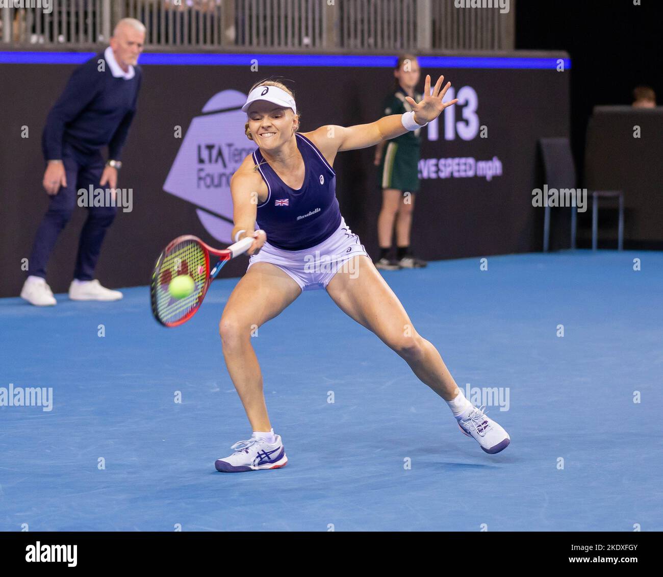 Glasgow, Scotland 8th November 2022. Elena Rybakina of Kazakhstan plays