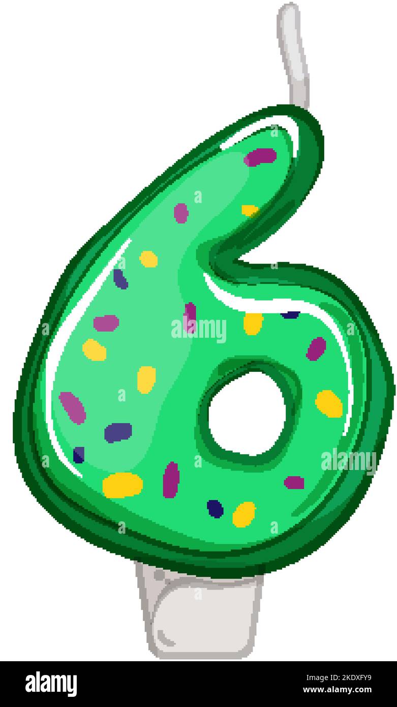 six happy birthday number candle cartoon vector illustration Stock Vector Image & Art Alamy