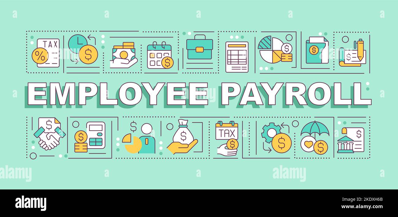 Employee payroll word concepts green banner stock vector image art
