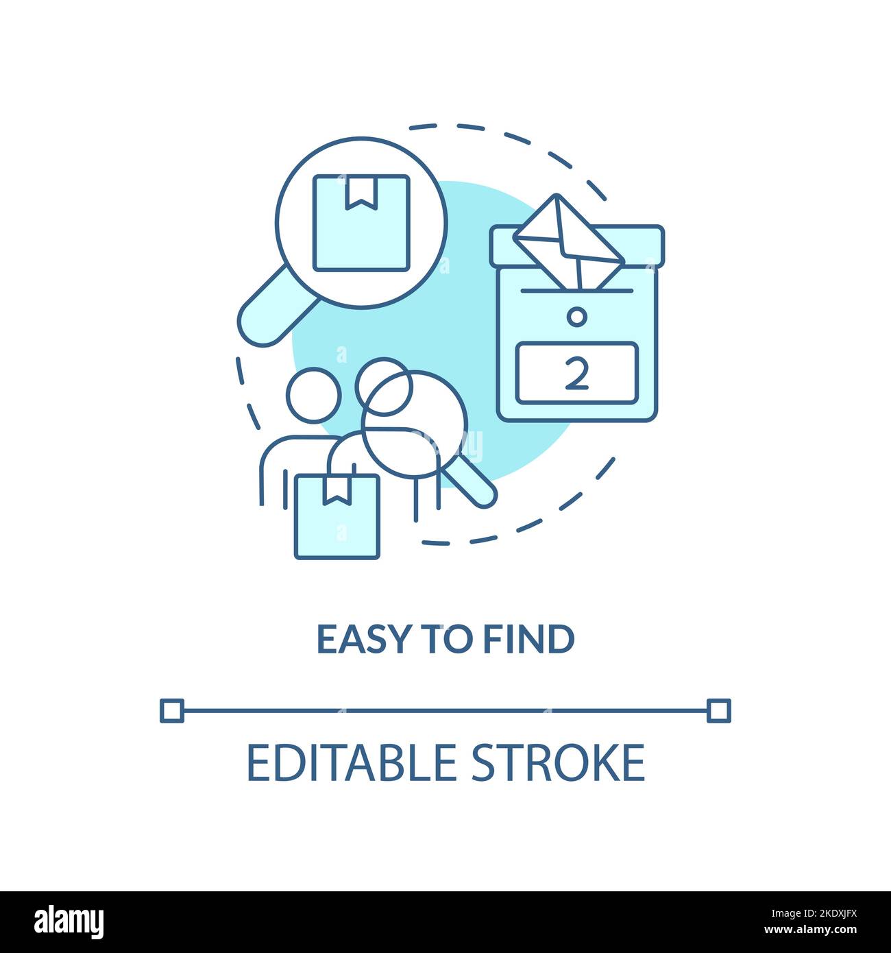 Easy to find turquoise concept icon Stock Vector Image & Art - Alamy