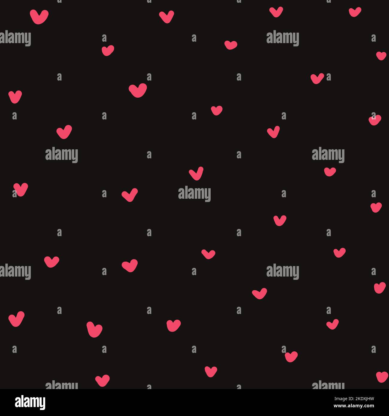 seamless pattern small hearts on a dark background Stock Vector