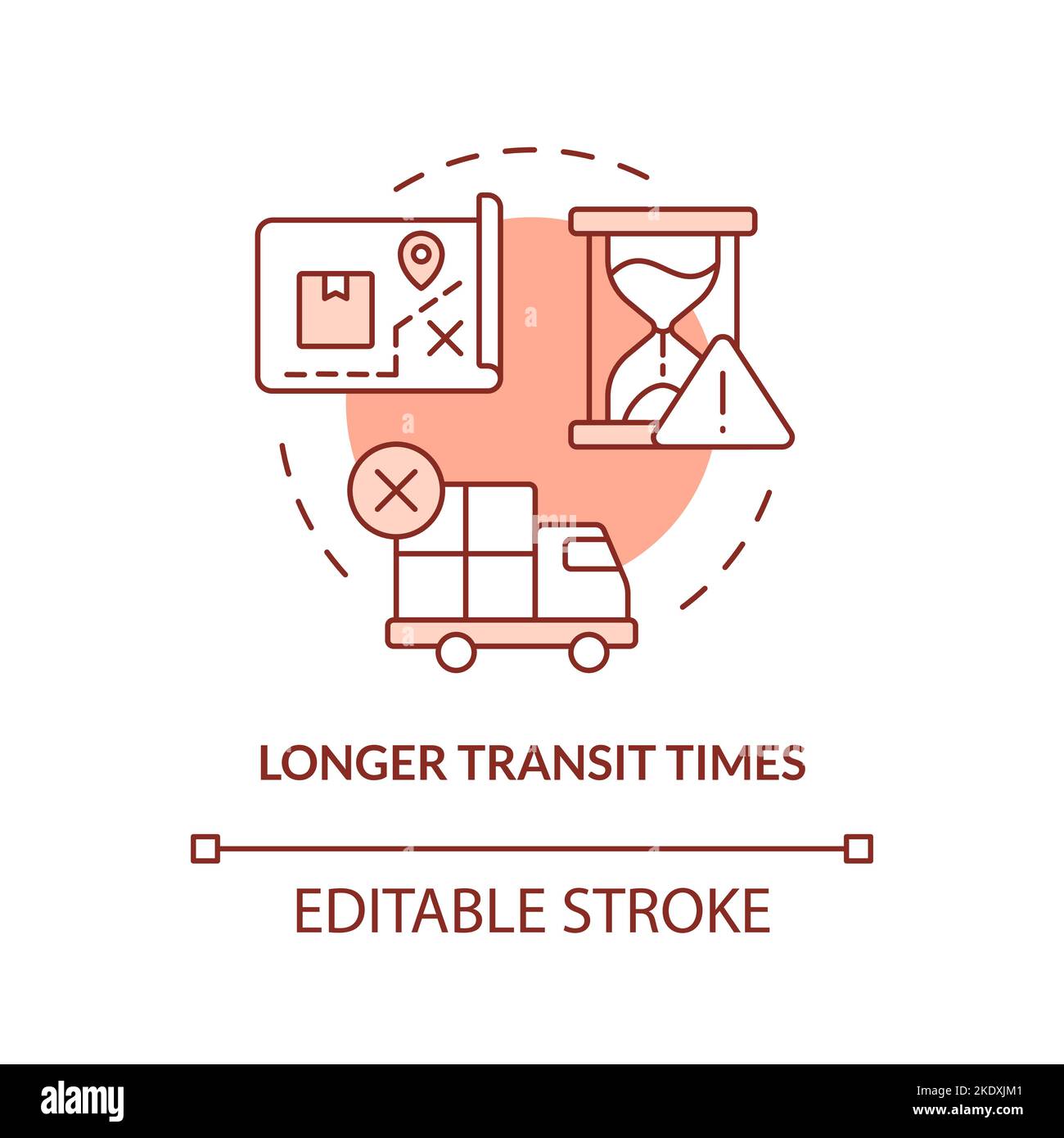 Long transit times terracotta concept icon Stock Vector Image & Art - Alamy