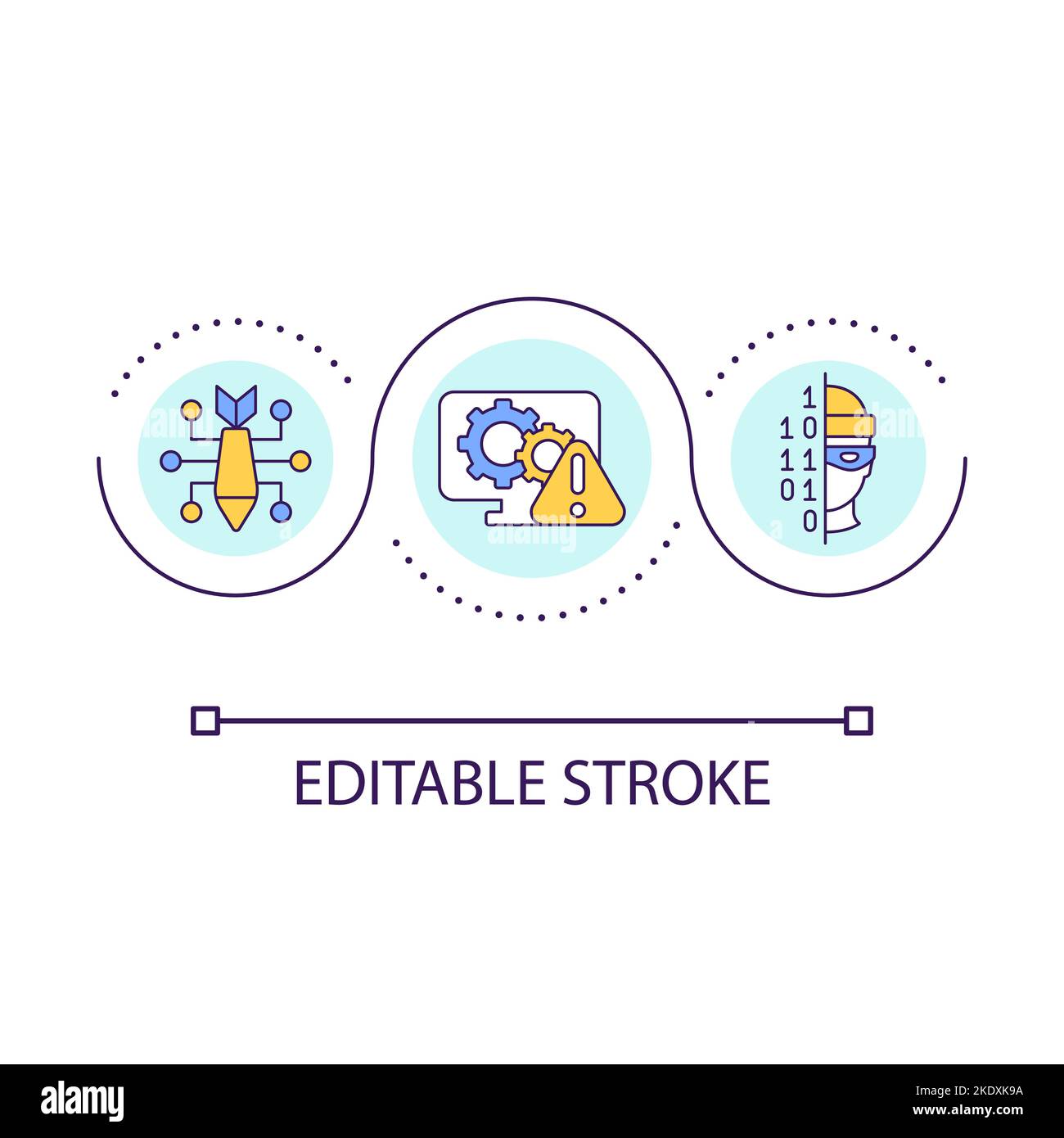 Cyber terrorism loop concept icon Stock Vector