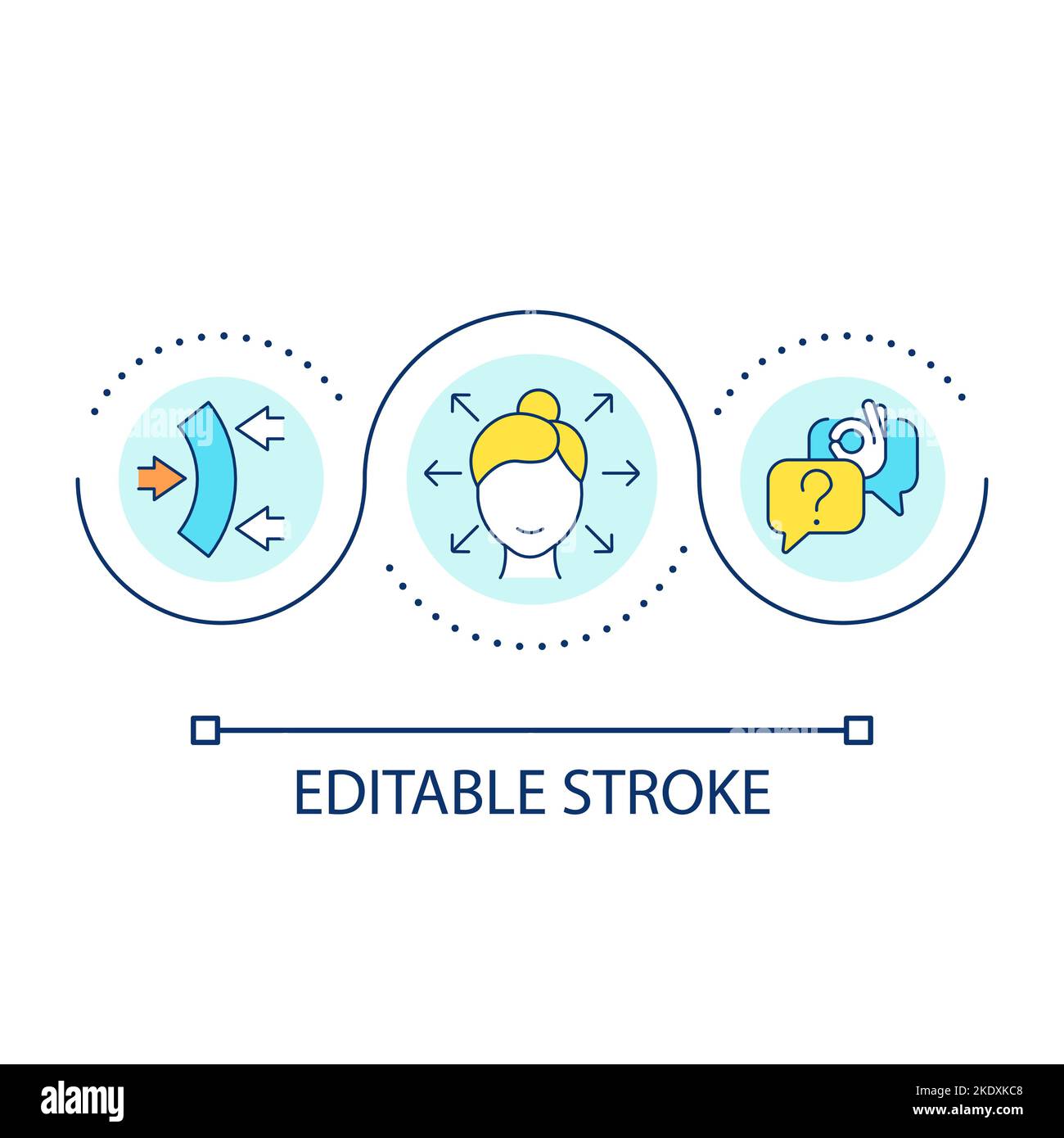 Flexibility and efficiency of use loop concept icon Stock Vector