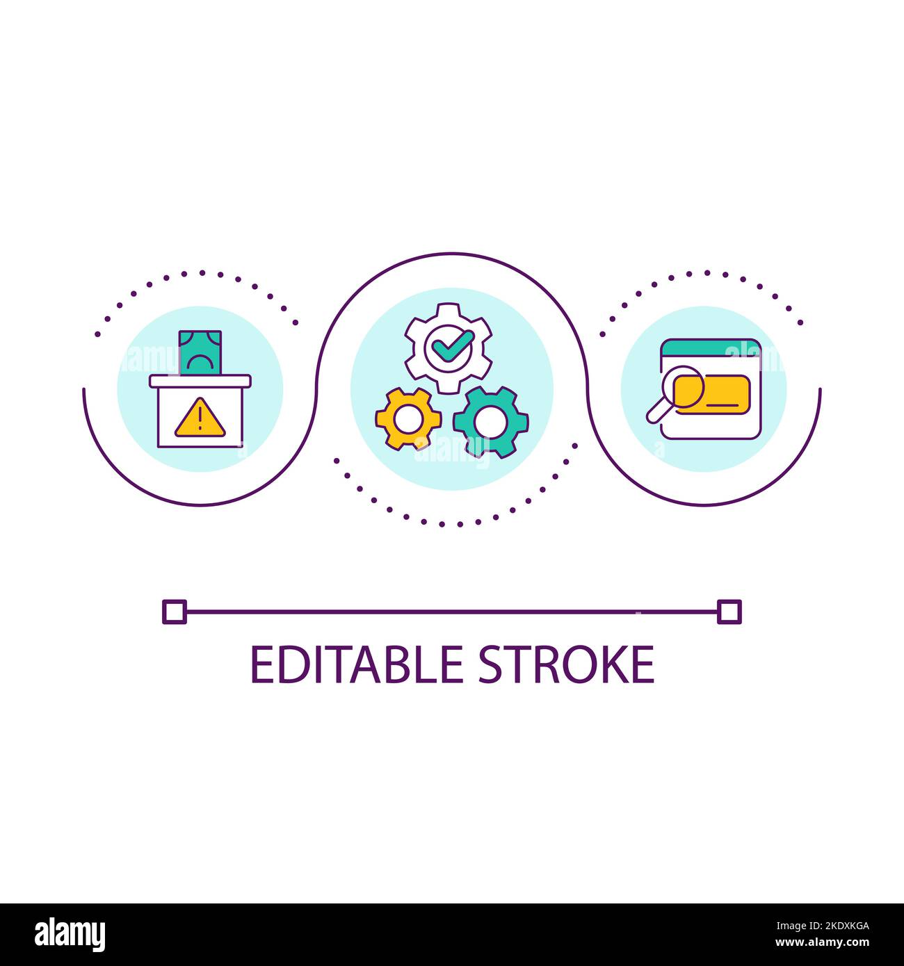 Optimize spam filters loop concept icon Stock Vector