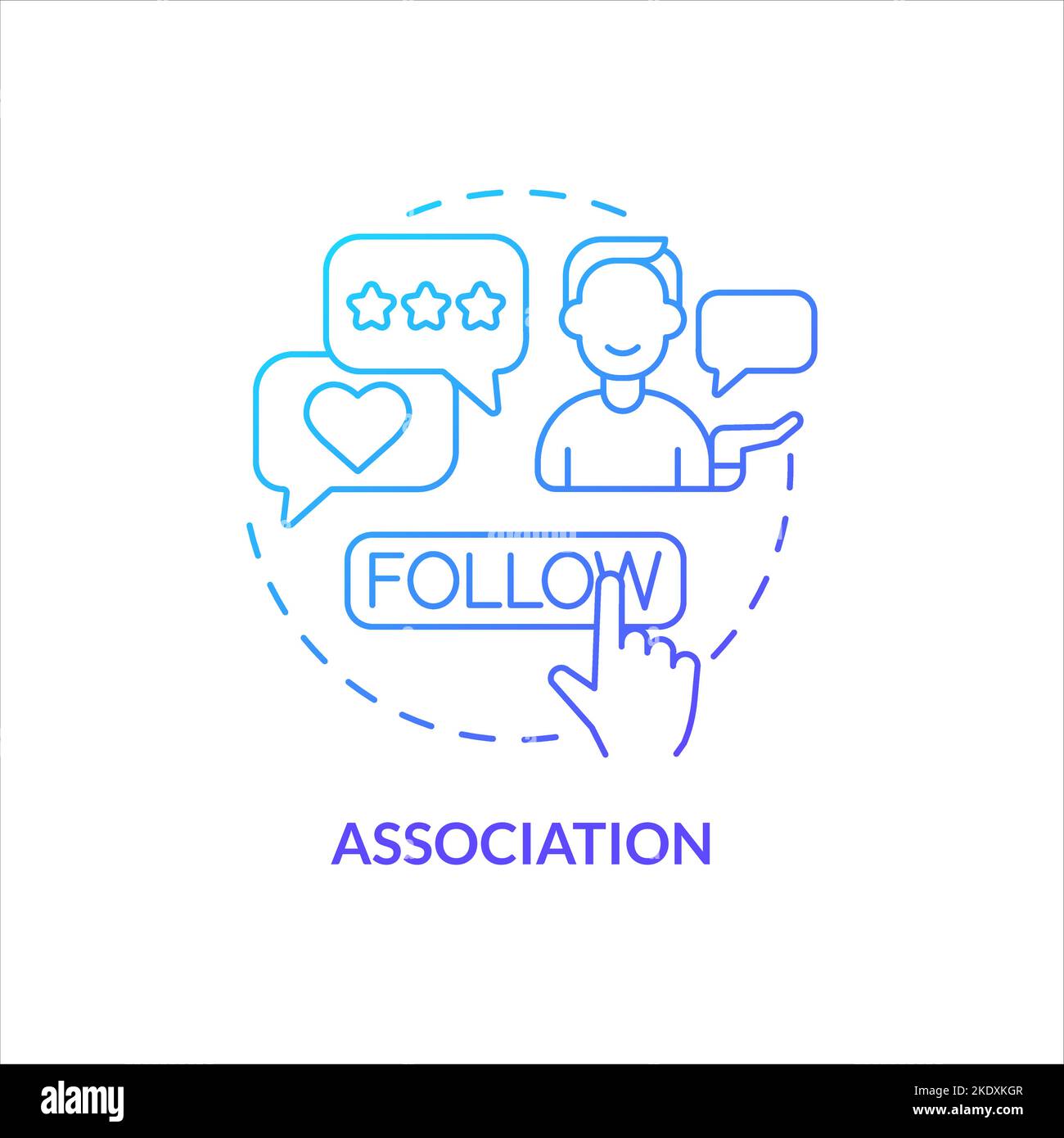 Association blue gradient concept icon Stock Vector