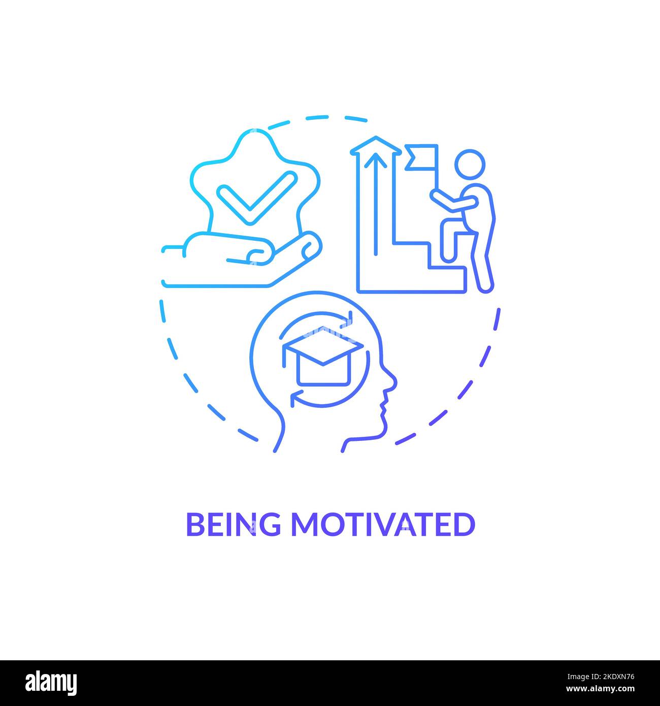 Being motivated blue gradient concept icon Stock Vector