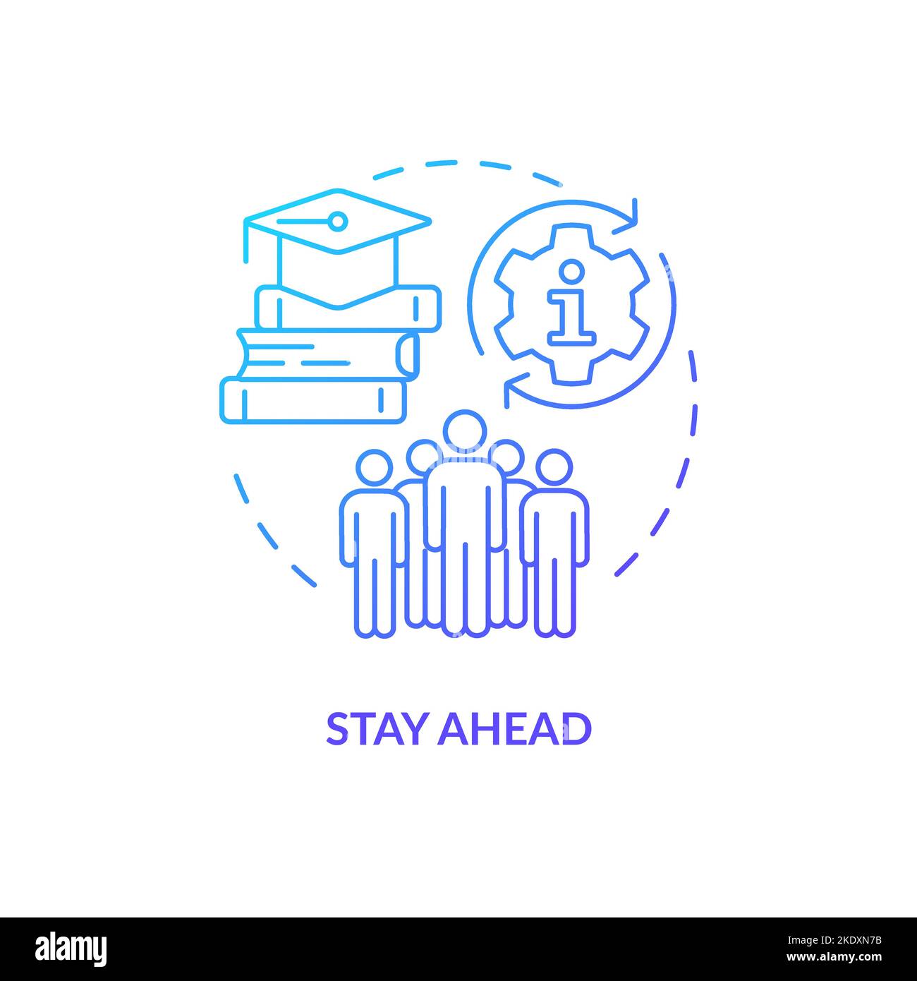 Stay ahead blue gradient concept icon Stock Vector