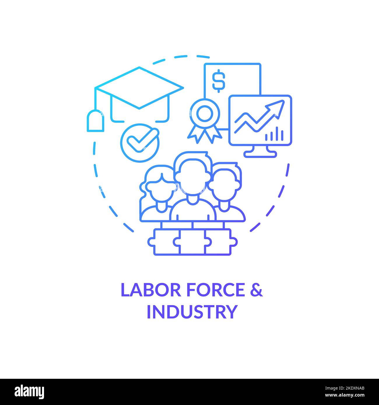 Labor force and industry blue gradient concept icon Stock Vector Image ...